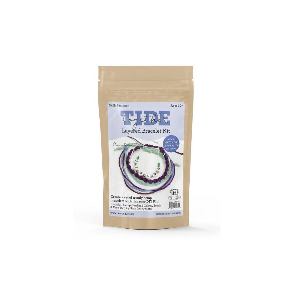 Models & Kits, Art & School, Hemptique, Tide Together, Layered, Hemp Cord, Bracelet Kit, Aruba, 956995